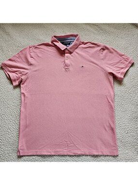 Tommy Hilfiger Slim Fit Pink Polo Shirt XXL
